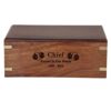 medium rosewood urn with engraved front