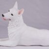 White German Shepherd pet dog cremation urn figurine