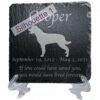 Engraved silhouette memorial slate plaque, stand, Rottweiler sill1